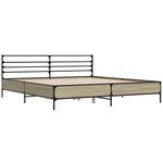 vidaXL Cadre de lit chêne sonoma 180x200 cm bois d'ingénierie et métal