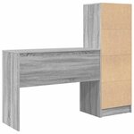 vidaXL Bureau avec tiroir avec étagère avec stockage 2 Pièces Gris Sonoma