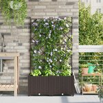 vidaXL Jardinière avec treillis 2 Pièces Marron 80x40x143 cm