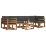 vidaXL Ensemble de canapés d'extérieur 8 pc Naturel et Anthracite