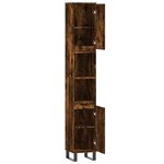 vidaXL Armoire de bain chêne fumé 30x30x190 cm bois d'ingénierie