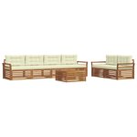 vidaXL Ensemble de canapés d'extérieur 7 pc Naturel et Crème