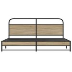 vidaXL Cadre de lit en métal sans matelas chêne fumé 200x200 cm
