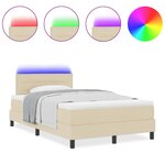 vidaXL Lit à ressorts avec matelas Crème 120 x 200 cm tissu