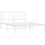 vidaXL Cadre de lit métal sans matelas et tête de lit blanc 150x200 cm