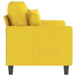 vidaXL Canapé à 2 places Jaune clair 120 cm Tissu