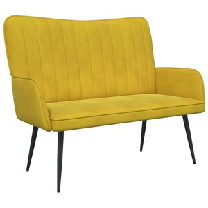 vidaXL Sofa 2 places Jaune 115 x 61 x 87 cm Velours