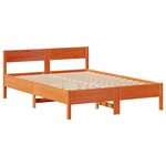 vidaXL Lit bibliothèque sans matelas cire marron 140x200 cm pin massif