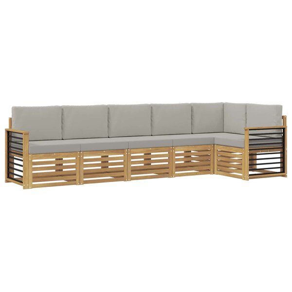 vidaXL Ensemble de canapés d'extérieur 6 pc Blanc et gris clair