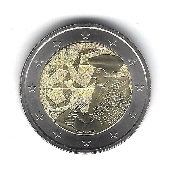 2 euros commémorative Portugal Erasmus 2022.
