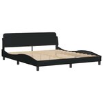 vidaXL Cadre de lit avec LED sans matelas noir 180x200 cm tissu