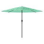 vidaXL Parasol de jardin avec mât en acier vert 324x324x247 cm