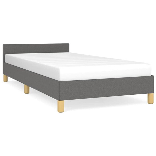 vidaXL Cadre de lit sans matelas gris foncé 90x200 cm tissu