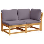 vidaXL Salon de jardin 6 Pièces avec coussins bois d'acacia solide