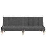 vidaXL Canapé-lit à 2 places gris foncé tissu