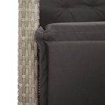 vidaXL Ensemble à manger de jardin et coussins 5 Pièces gris clair rotin