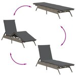 vidaXL Chaises longues lot de 2 avec table gris résine tressée