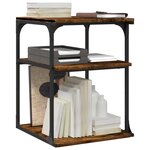 vidaXL Support d'imprimante à 3 niveaux chêne fumé 43x48x64 cm