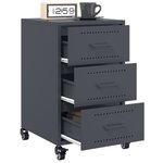 vidaXL Table de chevet anthracite 36x39x59 cm acier