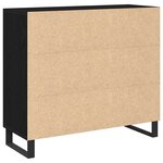 Buffet vidaXL avec 3 portes en chêne noir 90x34x80 cm en bois d'ingénierie