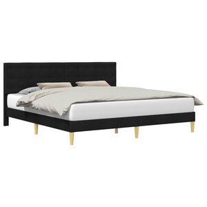 vidaXL Cadre de lit avec tête de lit Noir 180 x 200 cm Tissu