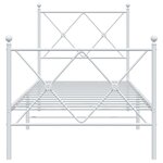 vidaXL Cadre de lit métal avec tête de lit/pied de lit blanc 80x200 cm