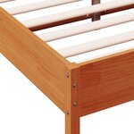 vidaXL Cadre de lit sans matelas cire marron 135x190cm bois pin massif