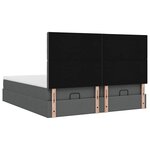 VidaXL Cadre de lit ottoman avec matelas gris foncé 180x200cm tissu