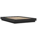 vidaXL Cadre de lit avec lumières LED noir 120x190cm bois d'ingénierie