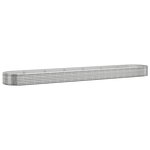 vidaXL Lit surélevé de jardin Acier enduit de poudre Argenté