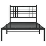 vidaXL Cadre de lit métal avec tête de lit noir 100x190 cm