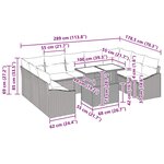 vidaXL Ensemble de Canapé de Jardin de 10 Pièces avec Coussins Noir en Poly Rattan