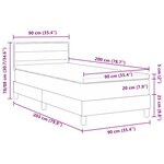 vidaXL lit à ressort avec matelas & LED noir 90x200 cm tissu