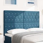 vidaXL Têtière en velours Argyle Bleu foncé 144 cm Velours