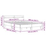 vidaXL Cadre de lit Chêne artisanal 120 x 200 cm Bois d'ingénierie