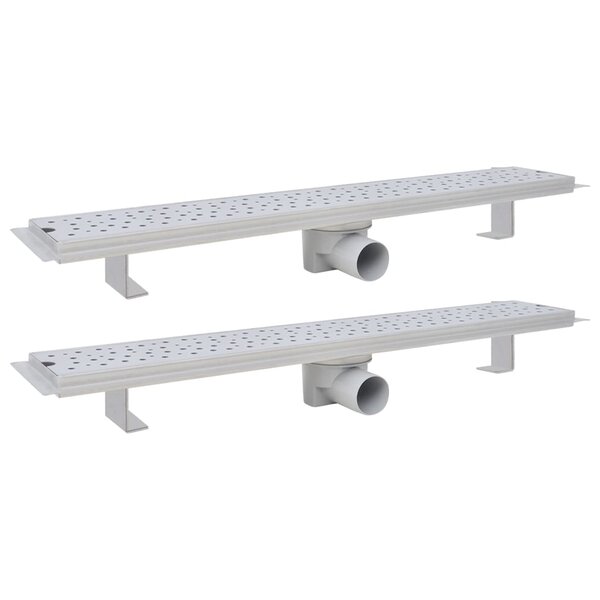 vidaXL Drain de douche linéaire 2 Pièces 730 x 140 mm Acier inoxydable
