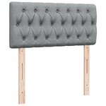 vidaXL Sommier à lattes de lit et matelas Gris clair 90x190 cm Tissu