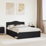 vidaXL Cadre de lit Noir 150 x 200 cm Bois de pin massif