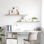 vidaXL Étagères murales flottantes 2 Pièces Chêne 120x23 5x3 8 cm MDF