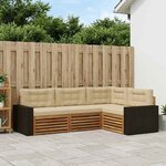 vidaXL Ensemble de canapés d'extérieur 4 Pièces Naturel et Beige
