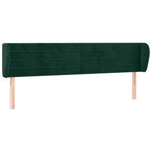 vidaXL Tête de lit avec oreilles Vert foncé 183x23x78/88 cm Velours