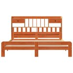 vidaXL Lit bibliothèque sans matelas cire marron 200x200 cm pin massif