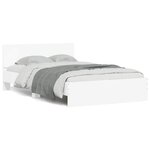 vidaXL Cadre de lit avec tête de lit et LED blanc 140x190 cm