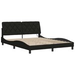 vidaXL Cadre de lit avec LED sans matelas noir 160x200 cm tissu