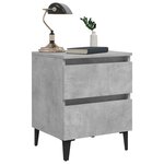 vidaXL Table de chevet gris béton 40x35x50 cm bois d'ingénierie