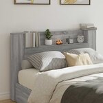 vidaXL Cabinet de Tête de Lit avec LED Gris Sonoma Bois d'ingénierie