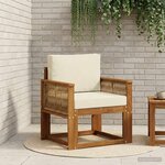 vidaXL Sofa de milieu extérieur Bois d'Acacia Massif Naturel
