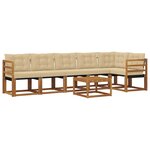 vidaXL Ensemble de canapés d'extérieur 7 pc Naturel et Beige