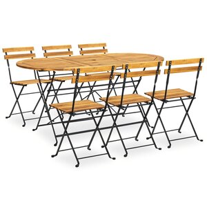 vidaXL Ensemble à manger d'extérieur pliable 7Pièces Bois d'acacia solide