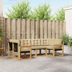vidaXL Ensemble de canapés d'extérieur 6 Pièces Blanc et Beige